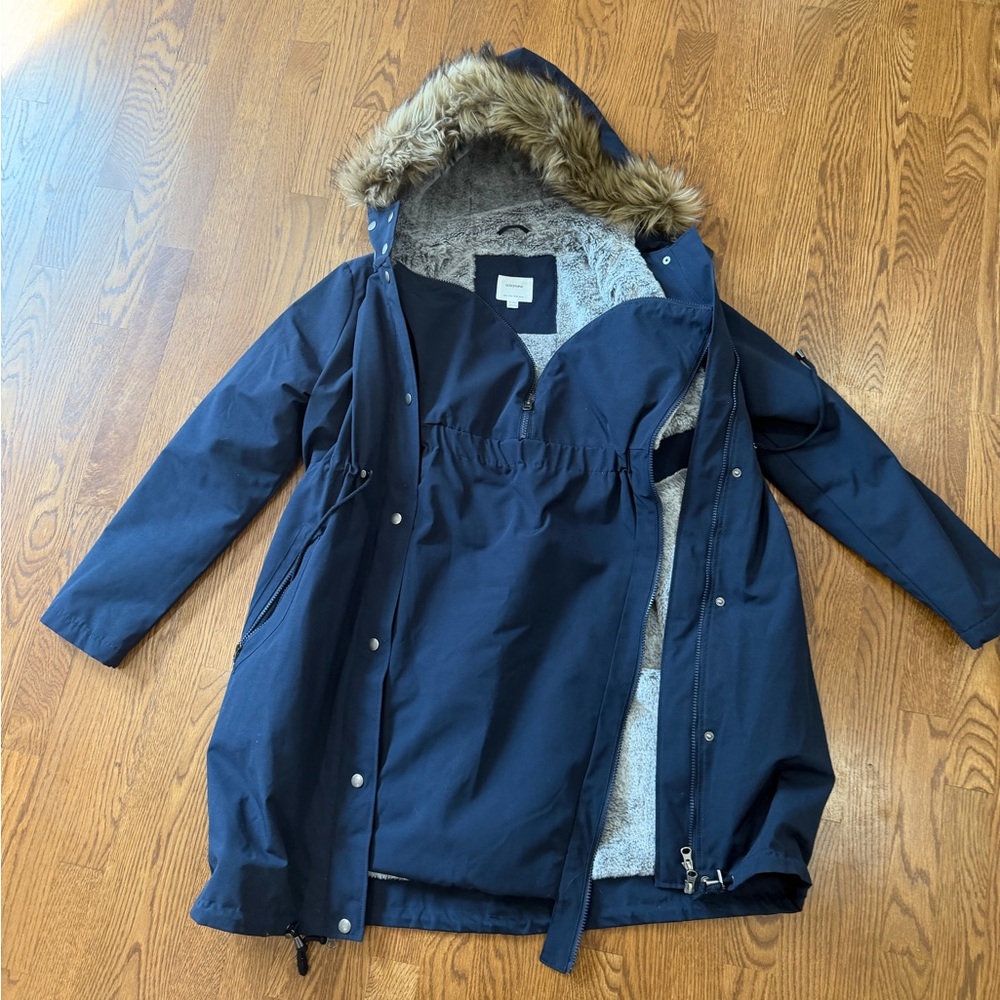Seraphine Navy Blue 3 -in -1 Winter Maternity Parka